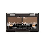 Akcesoria i kosmetyki do stylizacji brwi - RIMMEL Brow This Way Zestaw do Brwi 002 Medium Brown RIM-5037 - miniaturka - grafika 1