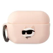 Akcesoria do słuchawek - Karl Lagerfeld etui do Airpods Pro 2 KLAP2RUNCHP różowe 3D Silicone NFT Karl - miniaturka - grafika 1