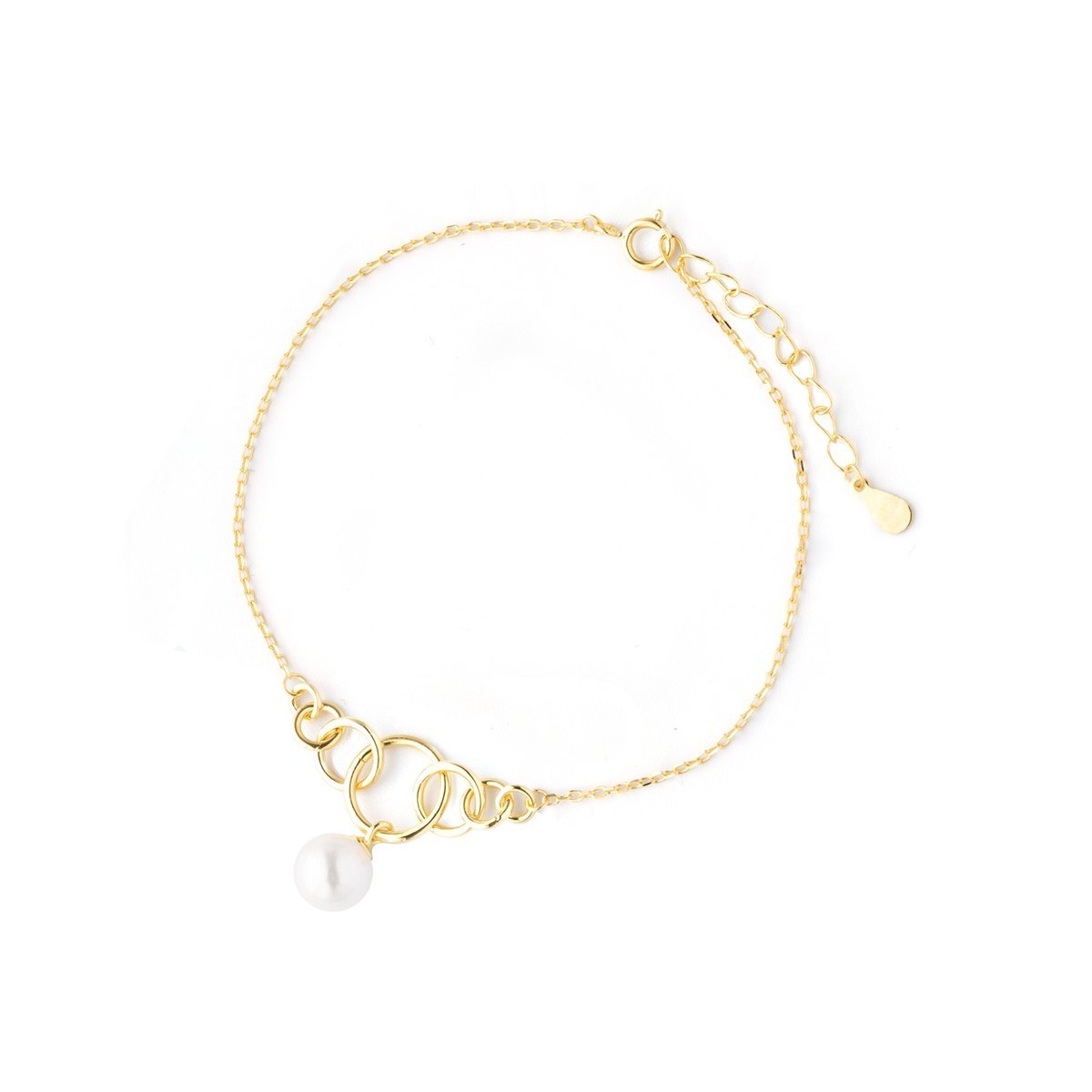 Srebrna Pozłacana bransoletka 925 La Perla Okręgi