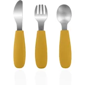 Sztućce dla dzieci - Zopa Silicone Children's Cutlery sztućce dla dzieci 6 m+ Mustard Yellow 3 szt. - miniaturka - grafika 1