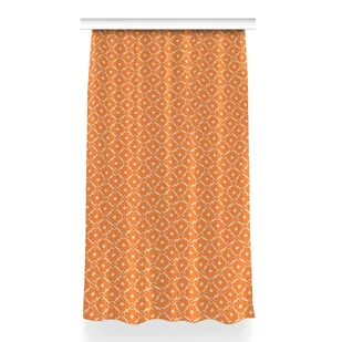 Zasłona dekor Pomarańczowe kwiaty wzór 150x260 cm, Fabricsy - Zasłony - miniaturka - grafika 1