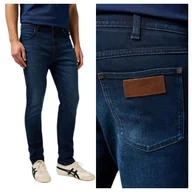 Spodnie męskie - Spodnie Męskie Wrangler Larston Jeansowe Slim Fit Niebieskie W31 L32 - miniaturka - grafika 1