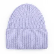 Czapki damskie - Czapka Beanie Damska Wełniana Wełna Zimowa Na Zimę 60% Angora Fioletowa - miniaturka - grafika 1