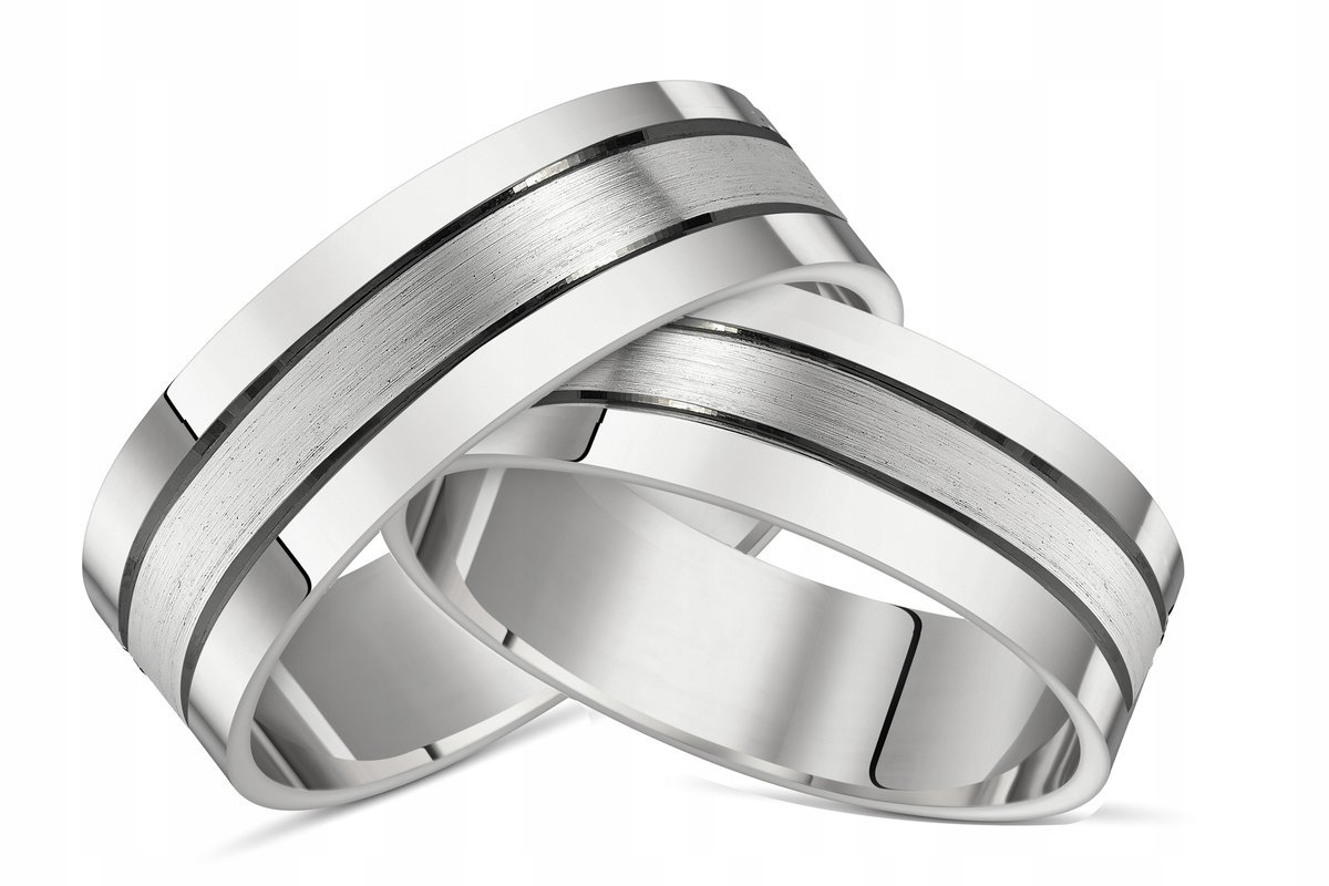 Obrączka srebrna próba 925+GRAWER 7mm OB38 ŚLUB