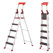 Drabiny - Drabina montażowa magazynowa profesjonalna HIGHER ALU 5 - miniaturka - grafika 1