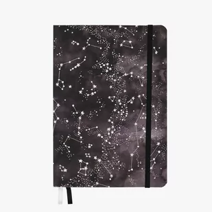 Starry Night - notatnik A5, bullet journal, planer w kropki, notes miękka oprawa, biały i czarny papier 120g/m2 - Notesy i bloczki - miniaturka - grafika 1