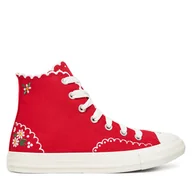 Trampki damskie - Trampki Converse Chuck Taylor All Star Embroidered Flowers A13518C Czerwony - miniaturka - grafika 1
