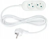 Listwy zasilające - Plastrol Listwa zasilająca PS-270, dwa wtyki,1.5 m, biały (PS-270/1,5 BIAŁY) - miniaturka - grafika 1