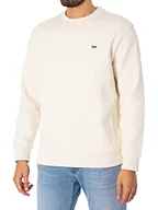 Bluzy męskie - Lee Męska bluza Plain Crew SWS, ecru, L, écru, L - miniaturka - grafika 1