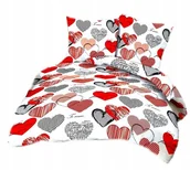 Pościel - pościel bawełna lux 220x240 + 2 poszewka B 250-1 serducha red - miniaturka - grafika 1