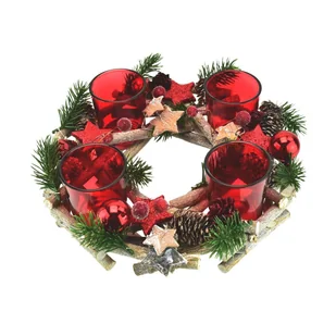 Ratanowy świecznik adwentowy Lourdes, 24 cm - Ozdoby bożonarodzeniowe - miniaturka - grafika 1