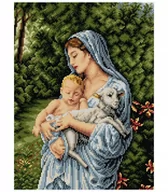 Pasmanteria - Ariadna, kanwa z nadrukiem Maryja z dzieciątkiem 8023 - miniaturka - grafika 1