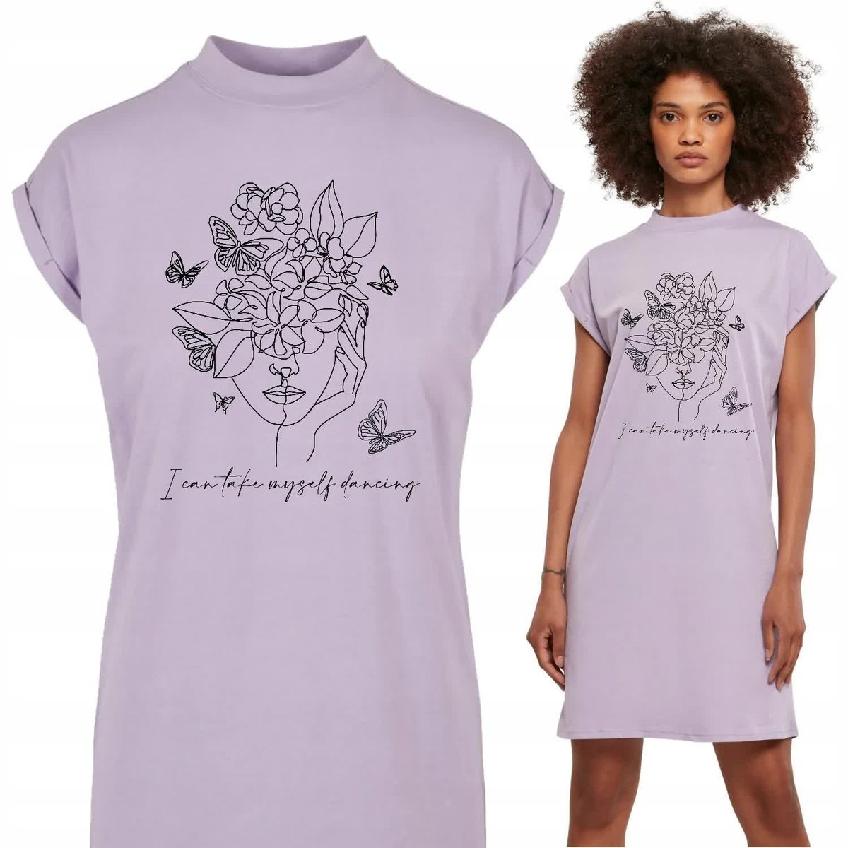 Koszula Nocna Lawendowa MYSELF DANCING Mix Wzory L