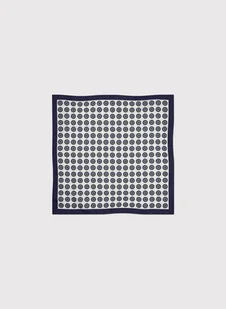 Biała poszetka męska w geometryczny wzór - Dodatki do ubrań - miniaturka - grafika 1