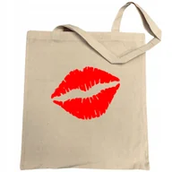 Torby i wózki na zakupy - Torba na zakupy nadruk CZERWONE Usta Szminka - miniaturka - grafika 1