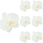 Sztuczne kwiaty - Storczyk Satyna Główka Wyrobowa Kremowa 6 szt - miniaturka - grafika 1