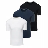 Koszulki męskie - Zestaw 3 męskich t-shirtów biały/granatowy/czarny Ombre Z102 V2 rozmiar XXL - miniaturka - grafika 1