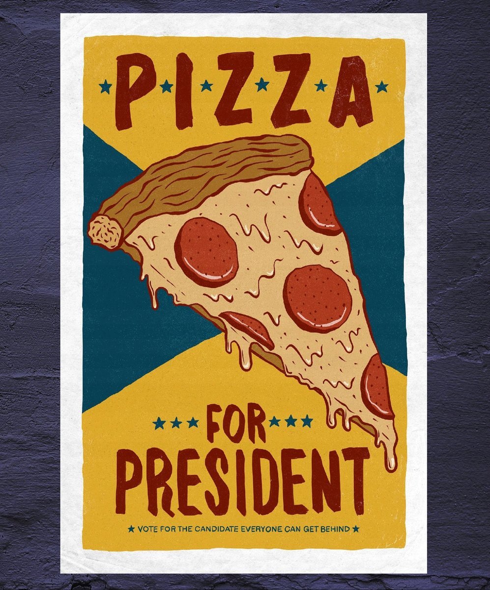 PODKŁADKA POD MYSZ Z Nadrukiem 22x18 cm Pizza For President Tekst Prezent