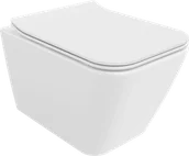 Miski WC - Mexen Cube miska wc Rimless z deską wolnoopadającą slim, duroplast, biała połysk - 30924000 - miniaturka - grafika 1