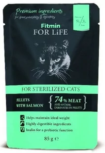 Fitmin Cat For Life Sterilized Salmon 85g - Mokra karma dla kotów - miniaturka - grafika 1