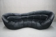 Sofy i kanapy - Sofa Owalna Prunk Pikowana Czarna 280 Cm B 4473 - miniaturka - grafika 1