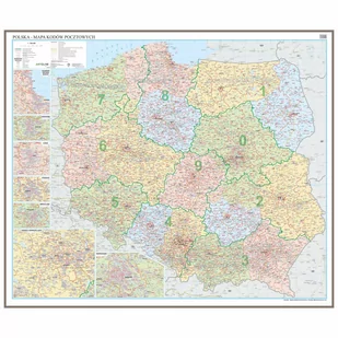 Polska mapa ścienna kody pocztowe na podkładzie do wpinania - pinboard, 1:700 000, ArtGlob - Mały naukowiec - miniaturka - grafika 1
