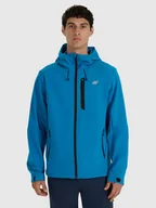 Kurtki i kamizelki sportowe męskie - 4F Kurtka softshell wiatroodporna membrana 8000 męska - niebieska 3XL - miniaturka - grafika 1