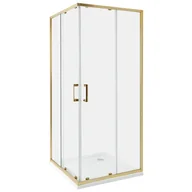 Kabiny prysznicowe - Beliani Kabina prysznicowa TELA 80 x 80 x 185 cm Złoty - miniaturka - grafika 1