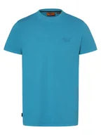 Koszulki męskie - Superdry Koszulka męska Mężczyźni Bawełna niebieski jednolity, S - miniaturka - grafika 1