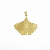 Wisiorki - Zawieszka srebrna - miłorząb średni złoty - miniaturka - grafika 1