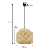 Lampy sufitowe - Lampa wisząca Lindby Venora, Ø 40 cm, jednopoziomowa, bambus, E27 - miniaturka - grafika 1