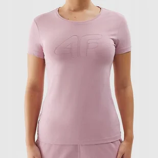 Koszulka Damska 4F T-shirt Sportowy Slim Fit Bawełna Duże LOGO 4F Różowy M - Koszulki i topy damskie Koszulka Damska 4F T-shirt Sportowy Slim Fit Bawełna Duże LOGO 4F Różowy M - Koszulki i topy damskie - miniaturka - grafika 1