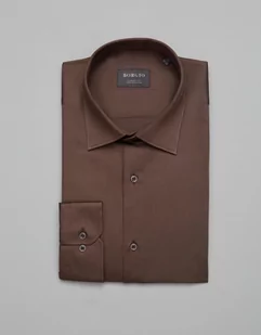 koszula simeria 00379 długi rękaw brąz classic fit - Koszule męskie - miniaturka - grafika 1