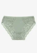 Majtki damskie - Zielone Majtki Figi Ozdobione Subtelną Koronką Hiesa - miniaturka - grafika 1