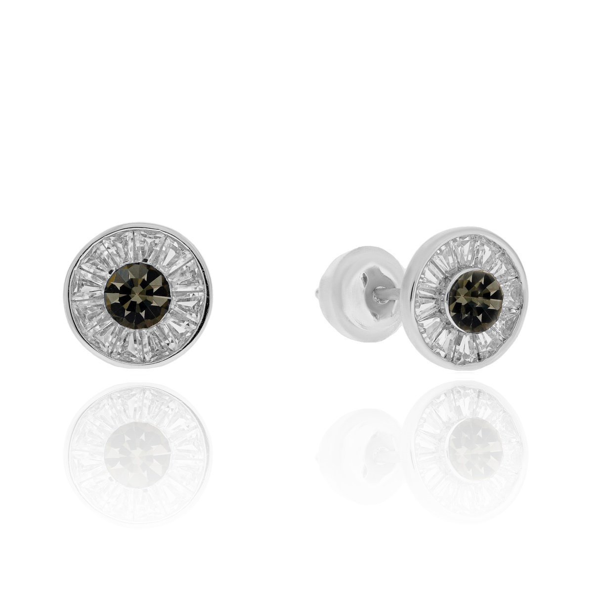 Srebrne kolczyki okrągłe z cyrkoniami sztyfty pr. 925