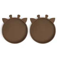 Miseczki i talerzyki dla dzieci - 2 Talerzyki Silikonowe Giraf Acorn Nuuroo - miniaturka - grafika 1