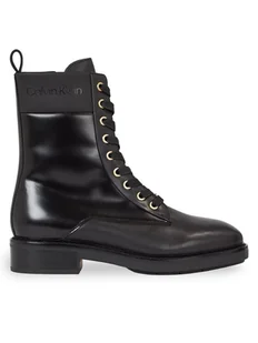 Calvin Klein Trapery Rubber Sole Combat Boot Lg Wl HW0HW01715 Czarny - Botki damskie - miniaturka - grafika 1