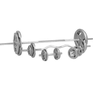 Sztangi - Zestaw 100kg Sztanga prosta + łamana + hantle + obciążenia żeliwne GRIP 30mm - miniaturka - grafika 1