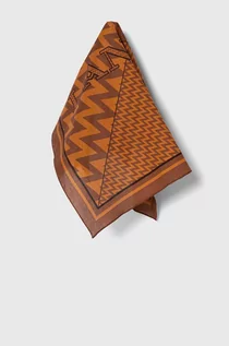 Apaszki i szaliki damskie - Lanvin apaszka bawełniana kolor brązowy wzorzysta - grafika 1