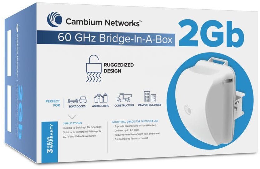 Cambium Networks 60GHz Bridge in a Box 2Gb with EU cord C600510C031B