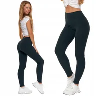 Legginsy - Moraj Klasyczne Legginsy Prążkowane z Wysokim Stanem 1800-014 grafit S/m - miniaturka - grafika 1