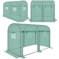 Szklarnie ogrodowe - Emaga SZKLARNIA TUNEL OGRODOWY DWA WEJŚCIA DO POMIDORÓW I OGÓRKÓW 200x100x180CM ZIELONY - miniaturka - grafika 1