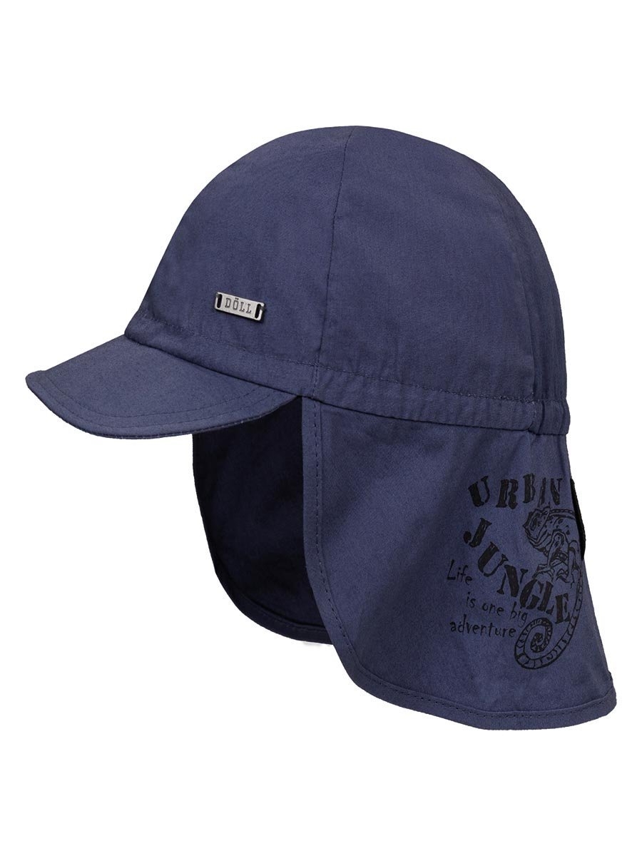 Chłopięca czapka z ochroną na kark granatowa Döll