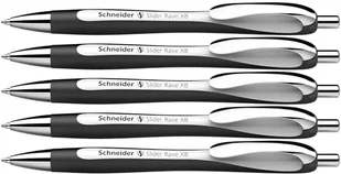 Schneider 132549 Slider Rave XB długopis (limitowana edycja specjalna w kolorze biało-czarnym, Made in Germany), 5 sztuk, kolor wkładu: niebieski - Długopisy - miniaturka - grafika 1