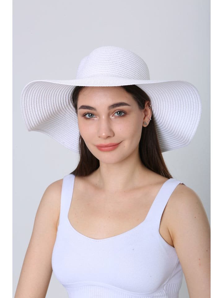 Lucky Bees Kapelusz przeciwsłoneczny w kolorze białym