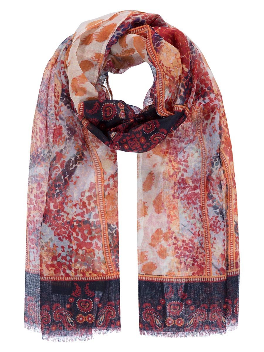 Szalik z kwiatowym nadrukiem leo Passigatti