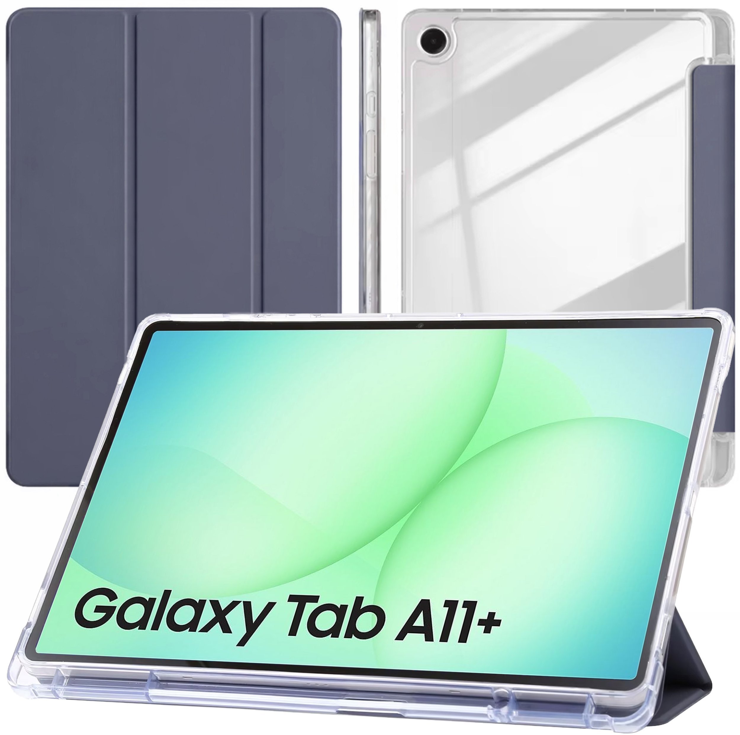 Etui na tablet 4kom.pl Etui TriFold do Samsung Galaxy Tab A11+ Plus 10.9 2025 / A9+ Plus 11 2023 - z podstawką i miejscem na rysik