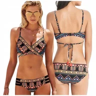 Stroje kąpielowe - STRÓJ KĄPIELOWY BOHO BRAZYLIANY FIGI DWUCZĘŚCIOWY SEXY BIUSTONOSZ PUSH XL - miniaturka - grafika 1