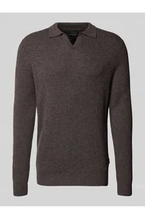 Sweter z dzianiny z kołnierzykiem polo - Bugatti - Swetry męskie - miniaturka - grafika 1