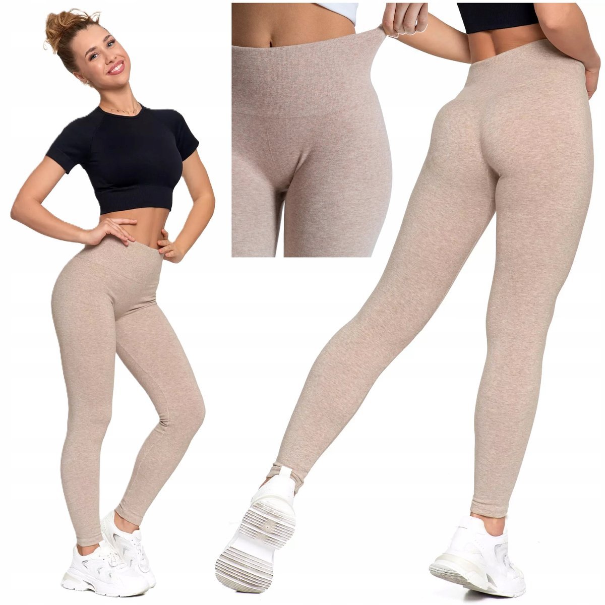 Legginsy Damskie Ocieplane Getry Grube Ciepłe Kryjące Aksamitne MORAJ L/XL